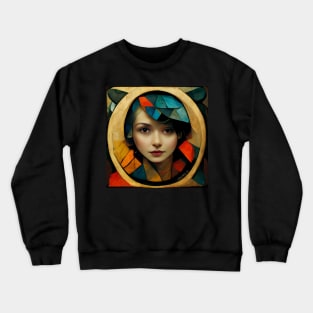 Cubic Owl Woman, No. 4 - Beautiful Woman Crewneck Sweatshirt